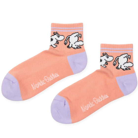 Ponožky Muminci kotníkové dámské - Moomintroll Retro Pastel Peach EU 36-42