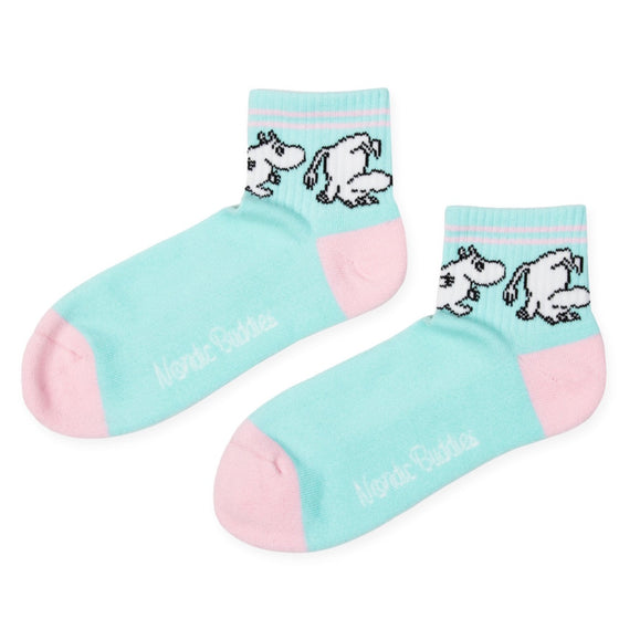 Ponožky Muminci kotníkové dámské - Moomintroll Retro Pastel Mint EU 36-42