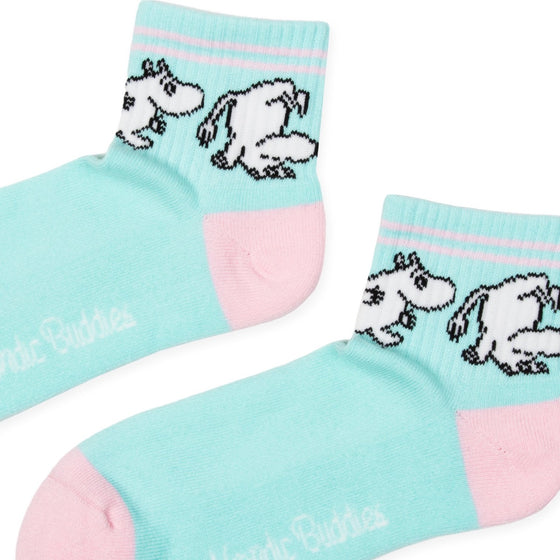 Ponožky Muminci kotníkové dámské - Moomintroll Retro Pastel Mint EU 36-42