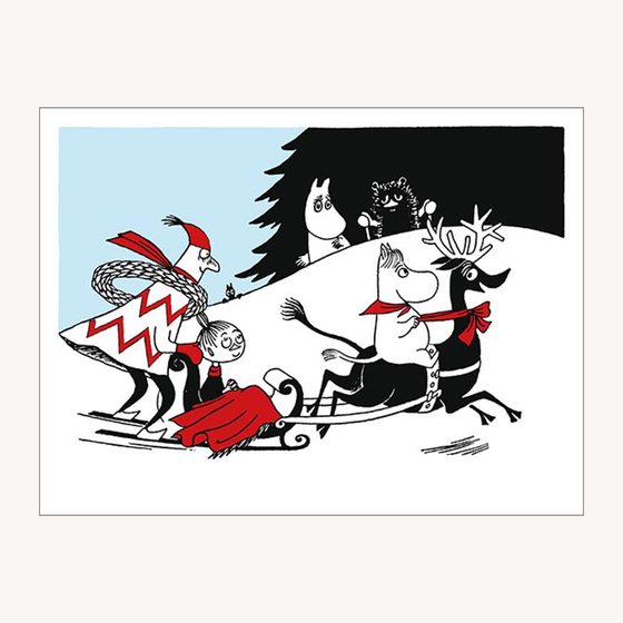Přání Muminci - Moomin Winter Reindeer Fun Letterpress