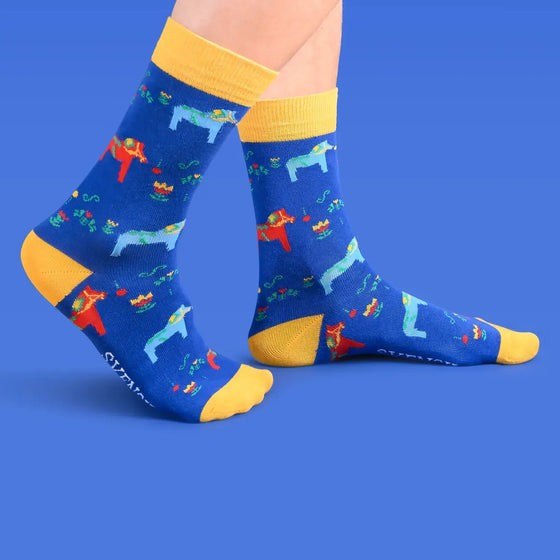 Ponožky Dalahäst-Blå (Dala kůň modrý)